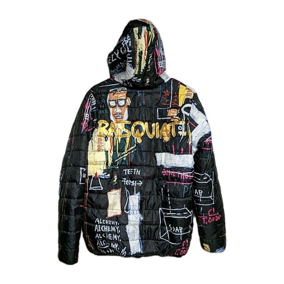 Member's Only Jean-Michel Basquiat Men Apparel Small Puffer Jacket Small Black S - Picture 2 of 16